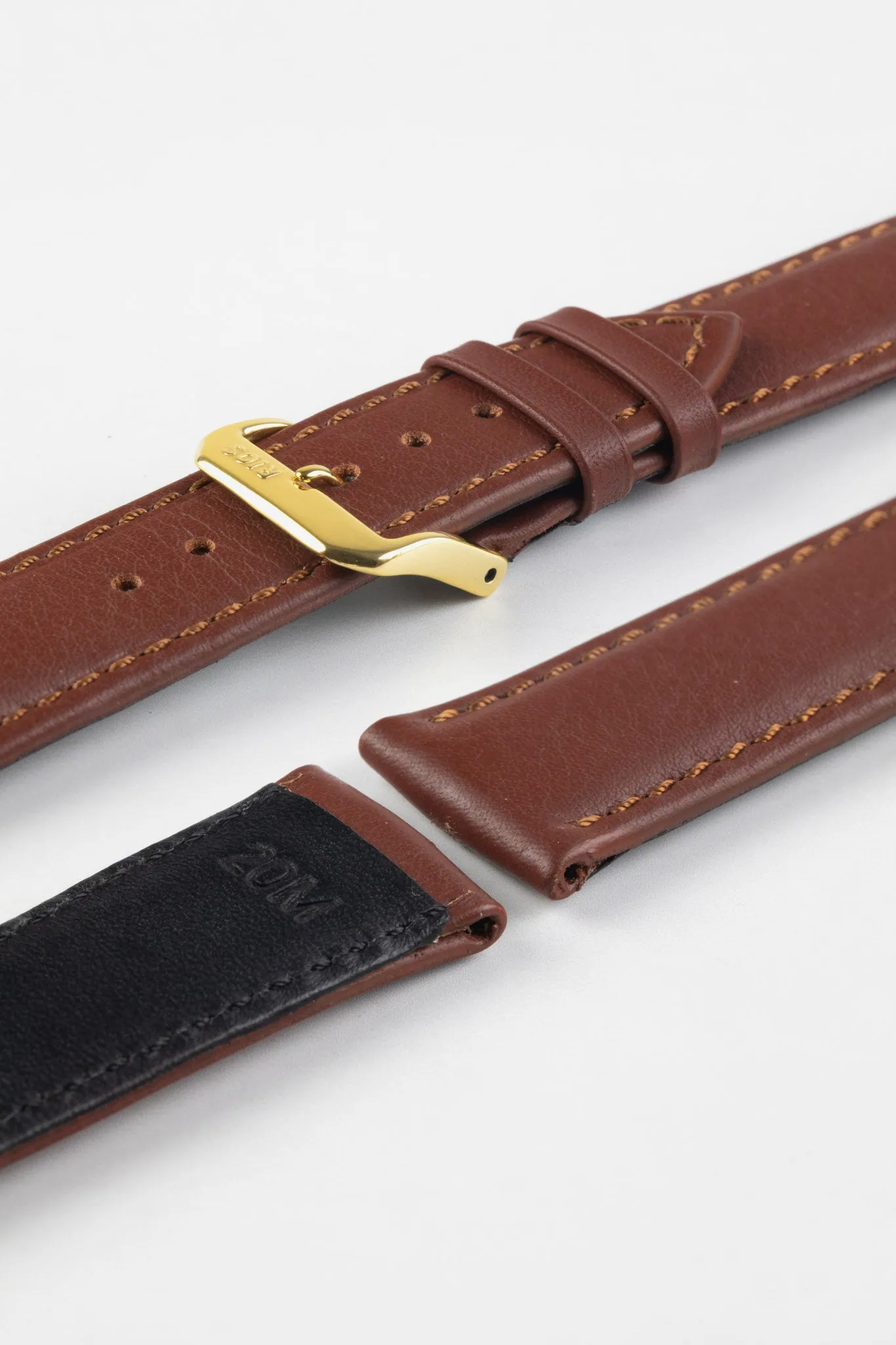 RIOS1931 OFF SHORE Hydrophobic Leather Watch Strap in MAHOGANY