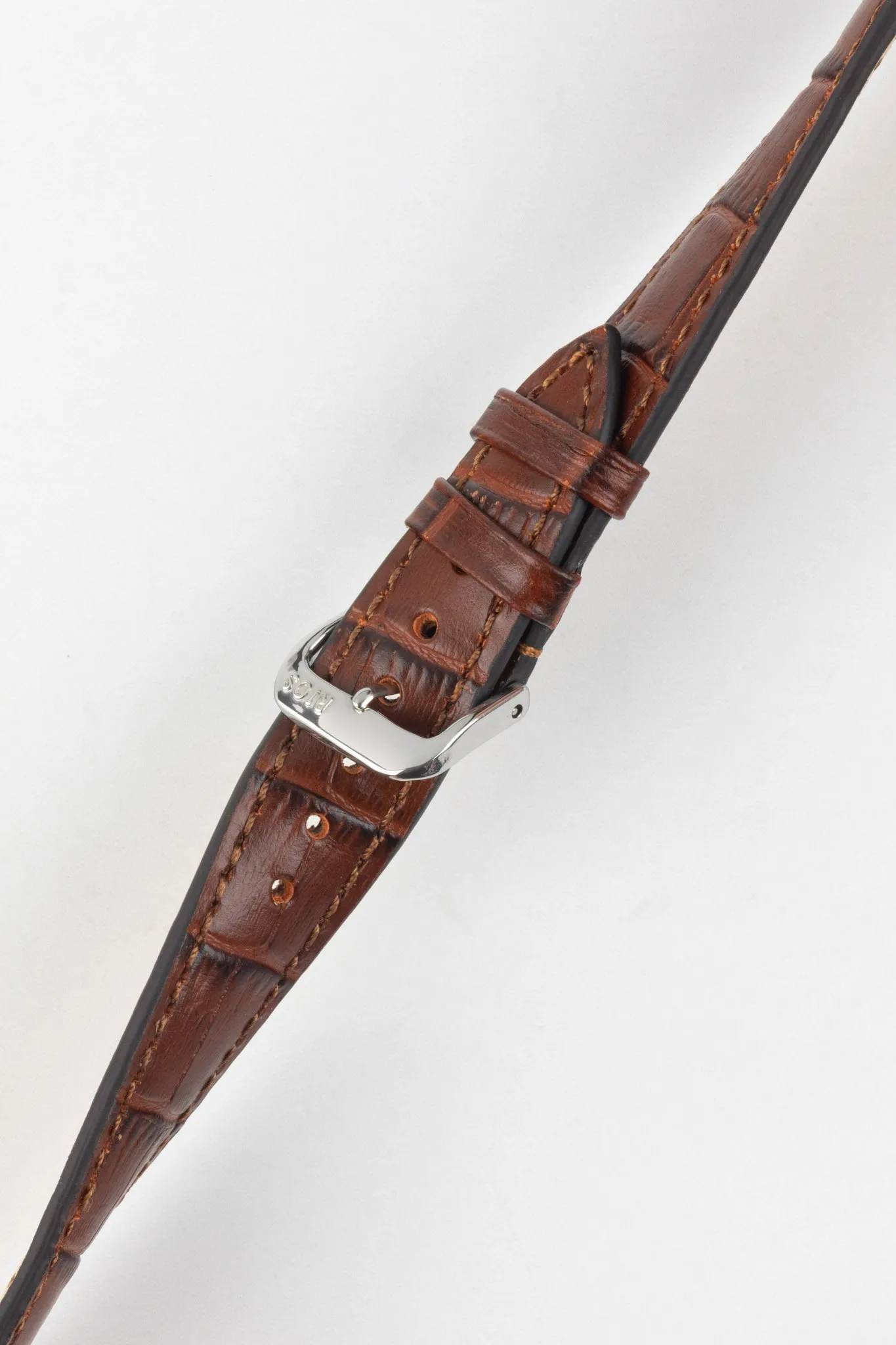 RIOS1931 ORLANDO Alligator-Embossed Leather Watch Strap in MAHOGANY