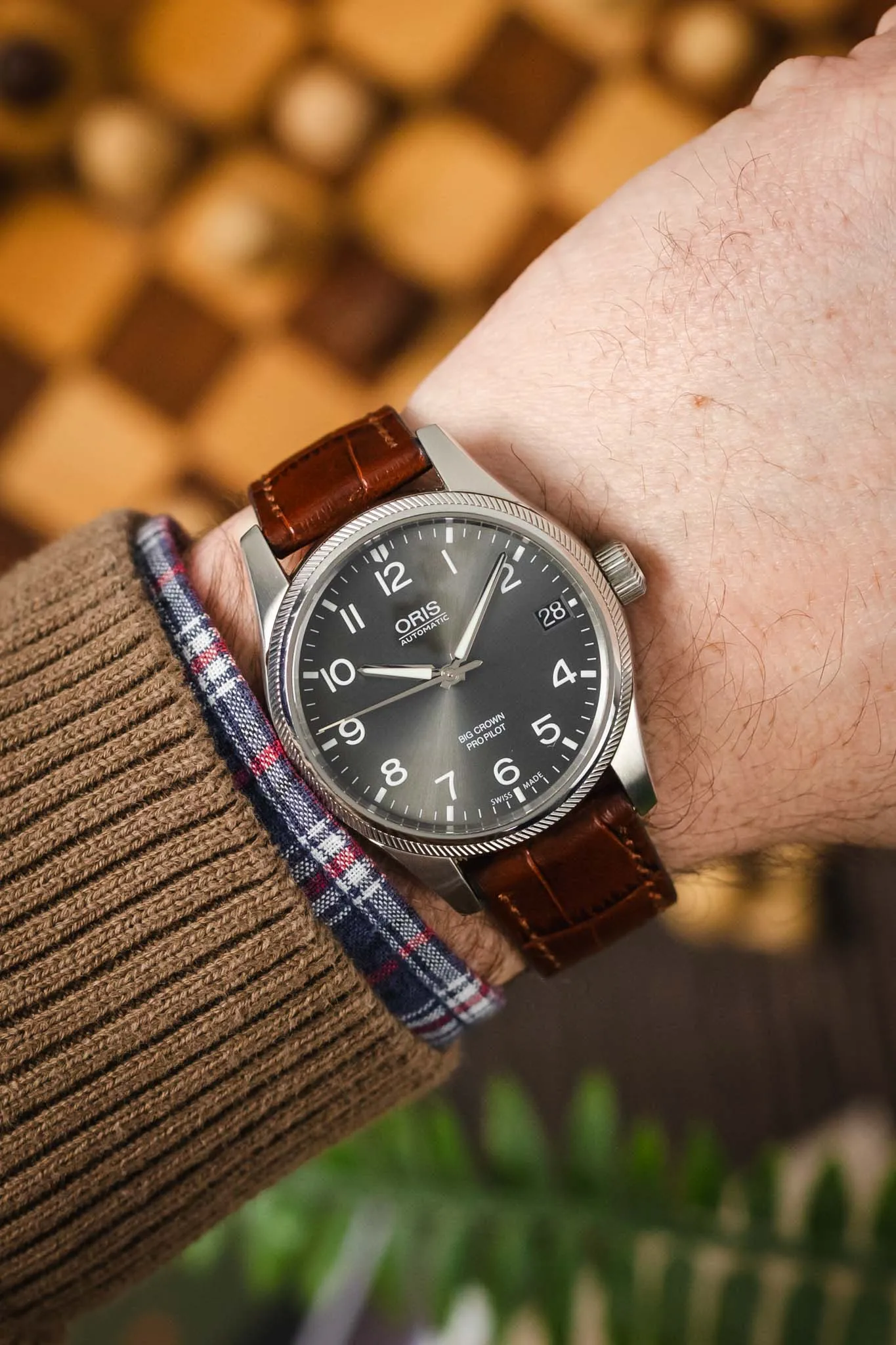RIOS1931 ORLANDO Alligator-Embossed Leather Watch Strap in MAHOGANY
