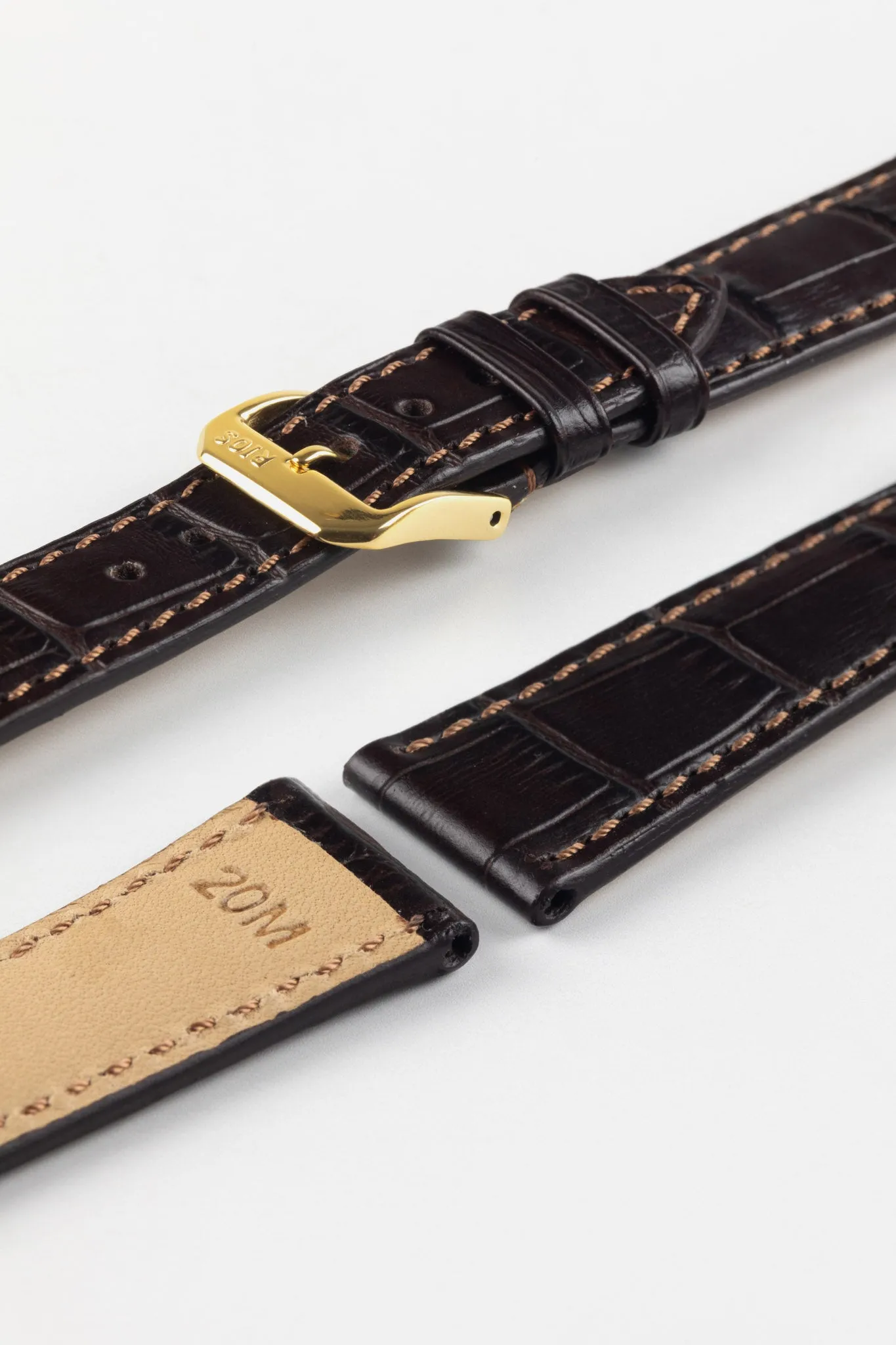 RIOS1931 ORLANDO Alligator-Embossed Leather Watch Strap in MOCHA