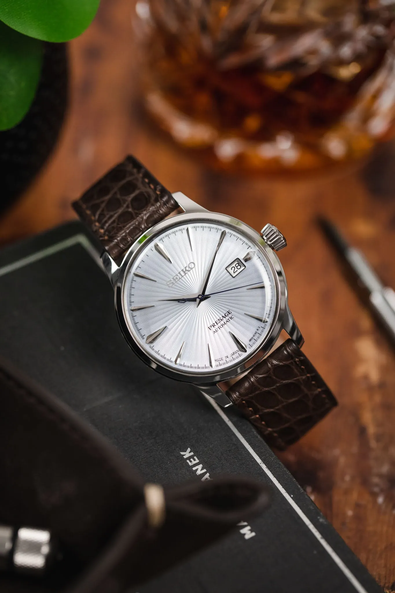 RIOS1931 PRESTIGE Genuine Alligator Flank Watch Strap in MOCHA
