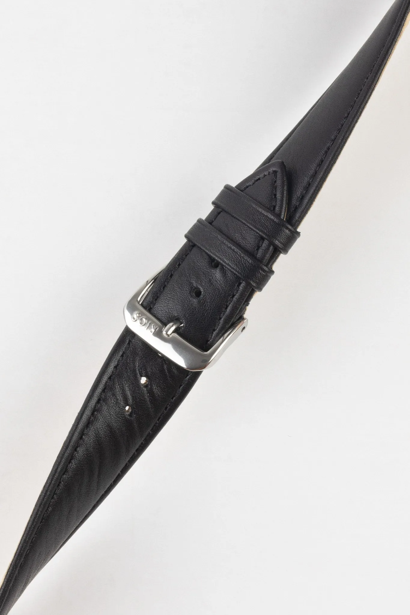RIOS1931 TOSCANA Square-Padded Calfskin Leather Watch Strap in BLACK
