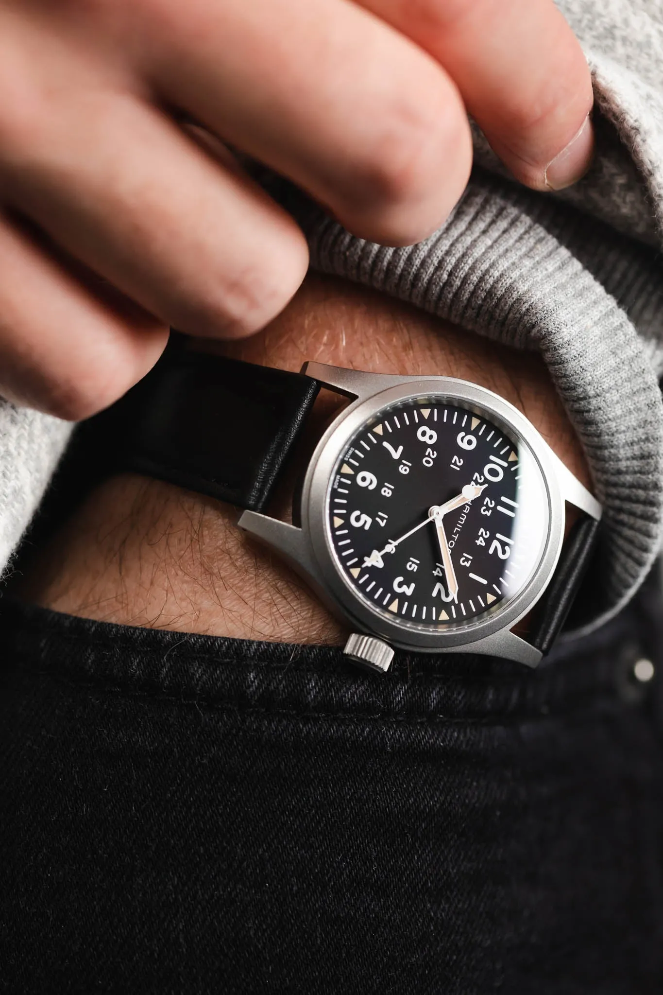 RIOS1931 TOSCANA Square-Padded Calfskin Leather Watch Strap in BLACK
