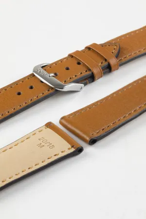 RIOS1931 TULA Genuine Russia Leather Bund Watch Strap in HONEY
