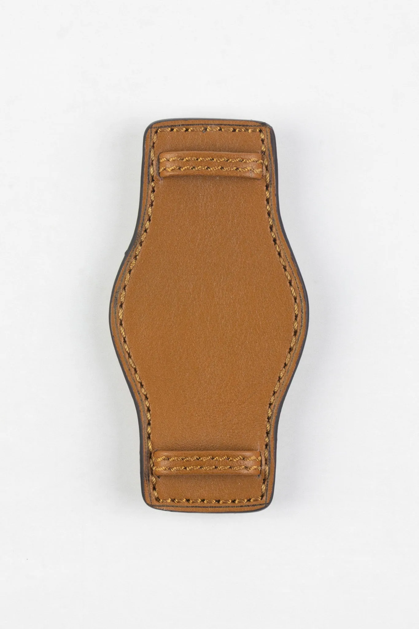 RIOS1931 TULA Genuine Russia Leather Bund Watch Strap in HONEY
