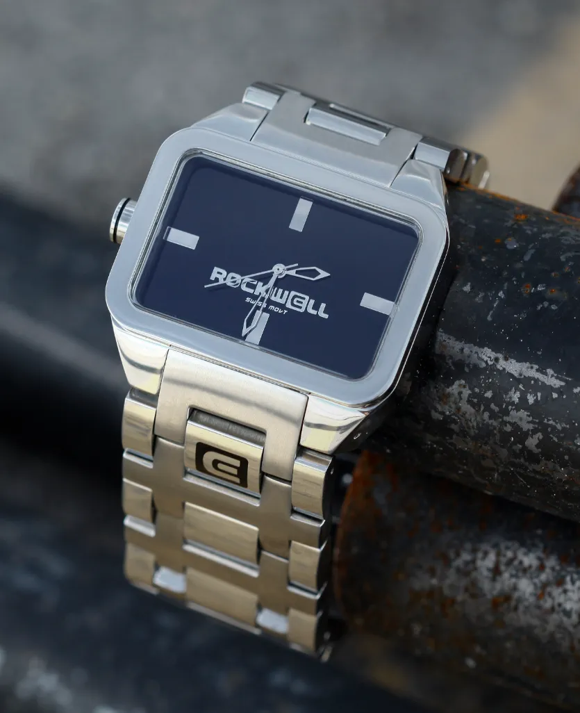 ROCKWELL DUEL TIME WATCH SILVER / WHITE / BLACK