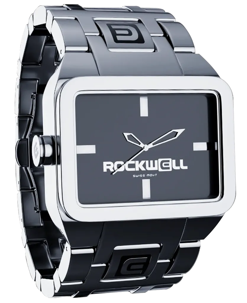 ROCKWELL DUEL TIME WATCH SILVER / WHITE / BLACK