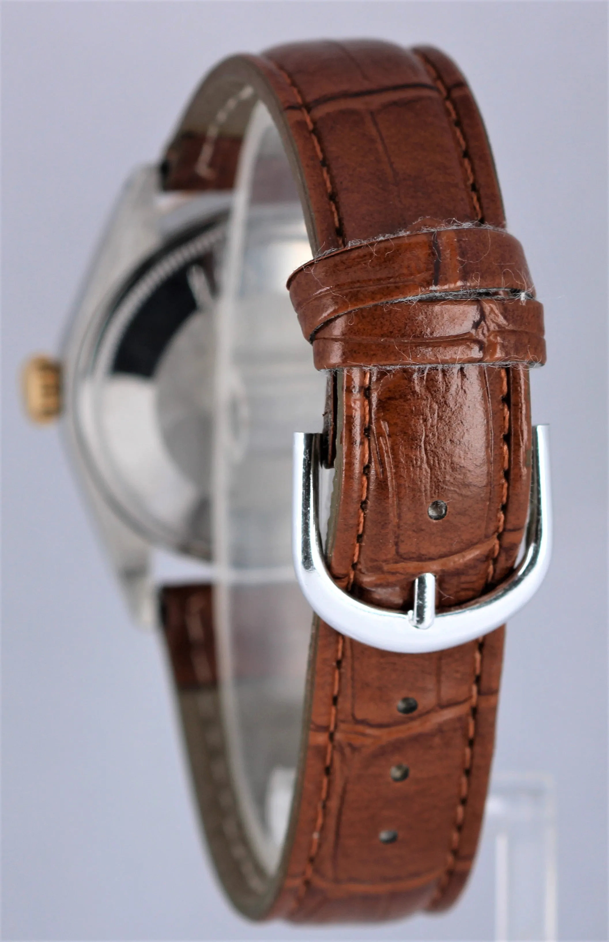 Rolex Date 34mm 1505 Dial "Door Stop" Indices Engine Turned Watch