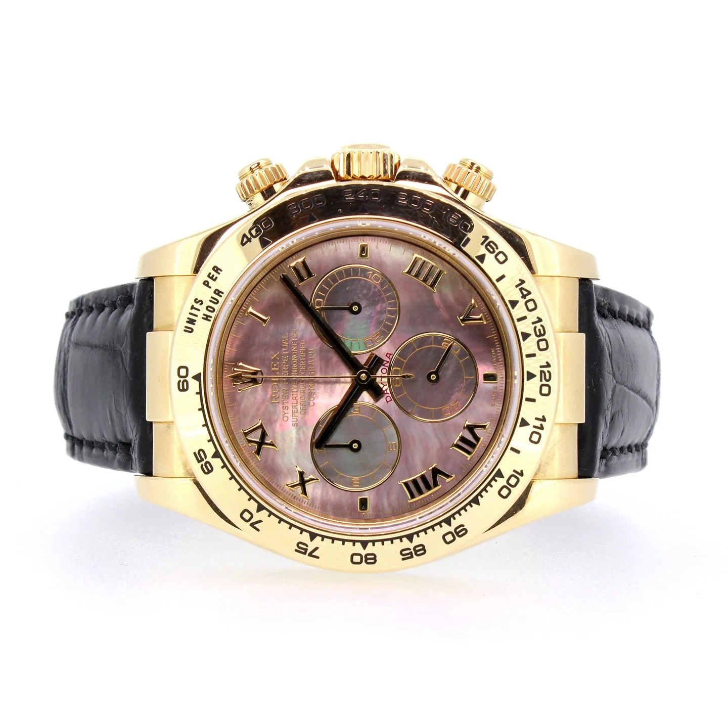 Rolex Daytona, 18KT Yellow Gold, Black Mother of Pearl, 40mm