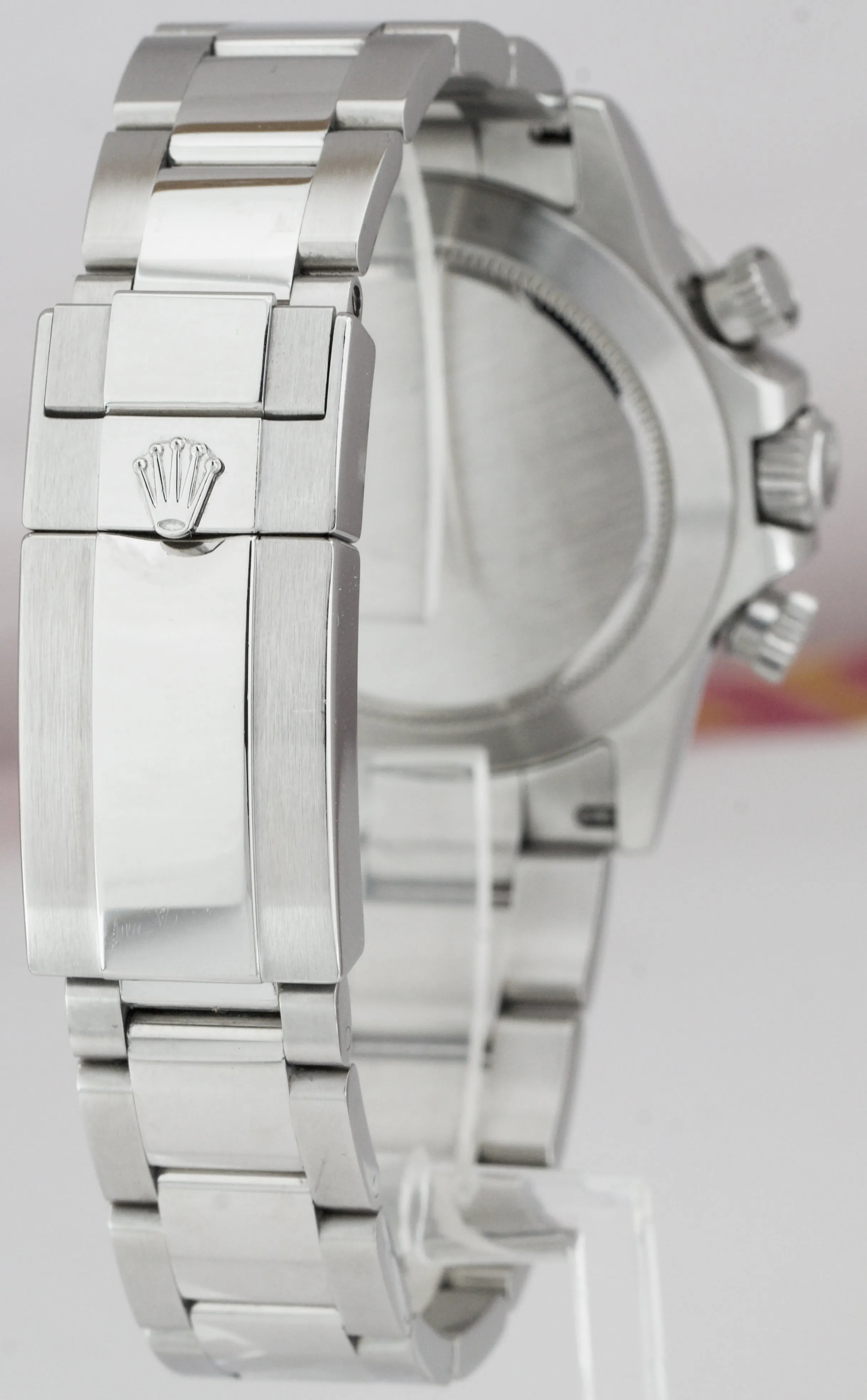 Rolex Daytona Cosmograph Black Stainless Steel FAT BUCKLE 40mm Watch BOX 116520