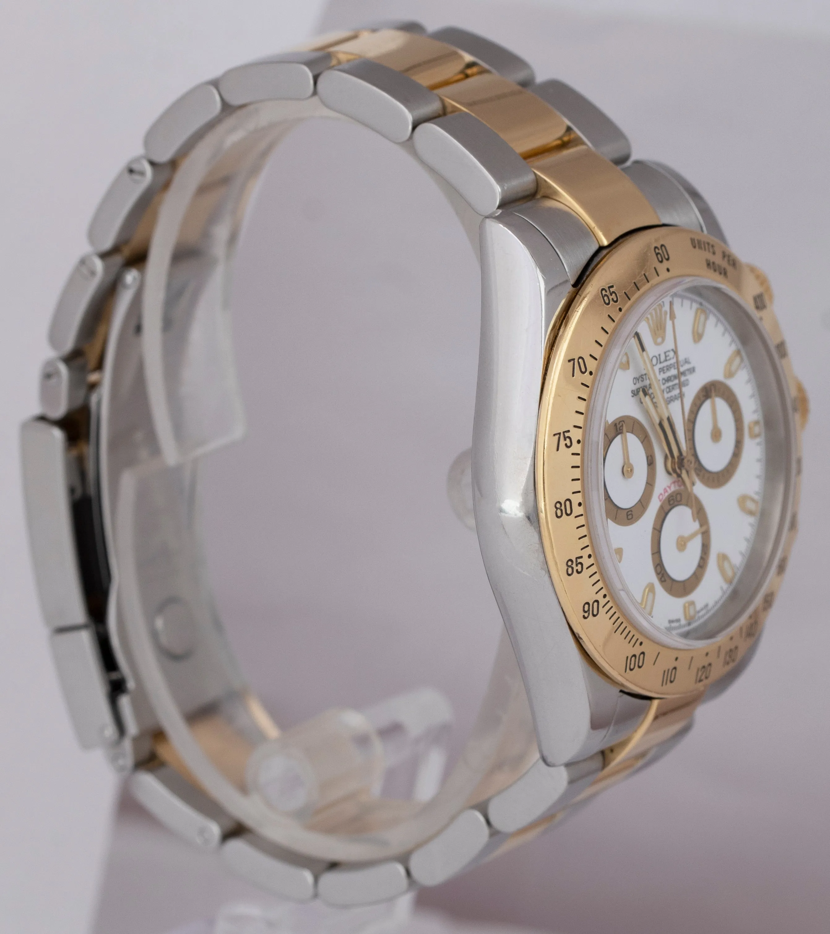 Rolex Daytona Cosmograph Stainless Gold White Chronograph 40mm Watch 116523 B P