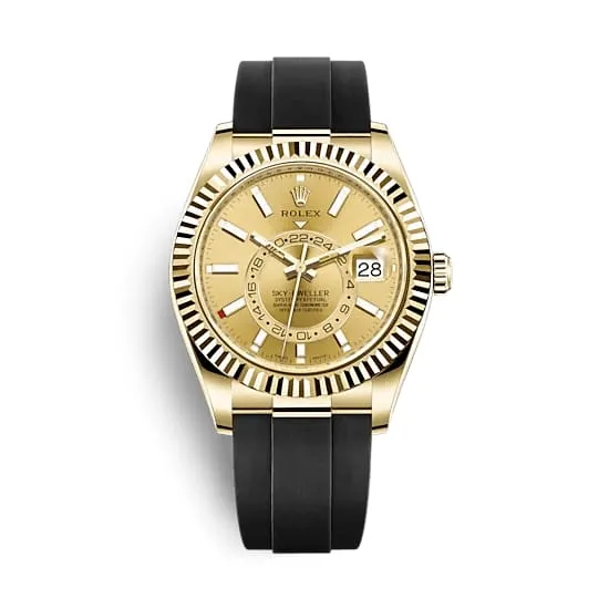 Rolex Sky-dweller 42mm 326238 Yellow Gold Champagne Dial Oysterflex 2022 New
