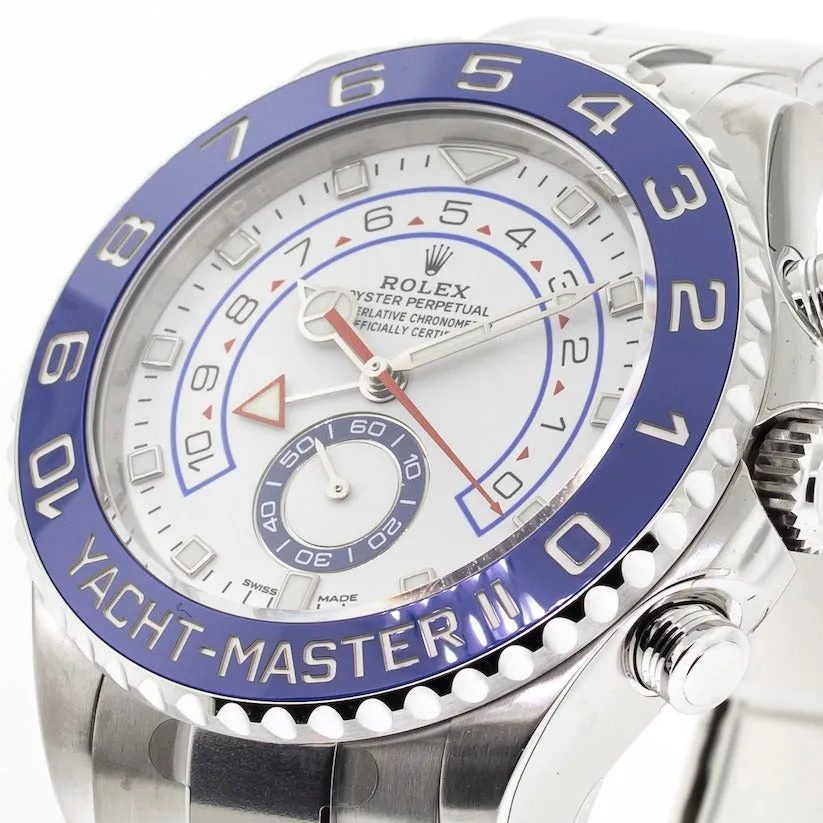 Rolex Yacht-Master II 44mm Stainless Steel Matte White Dial & Blue Bezel 116680