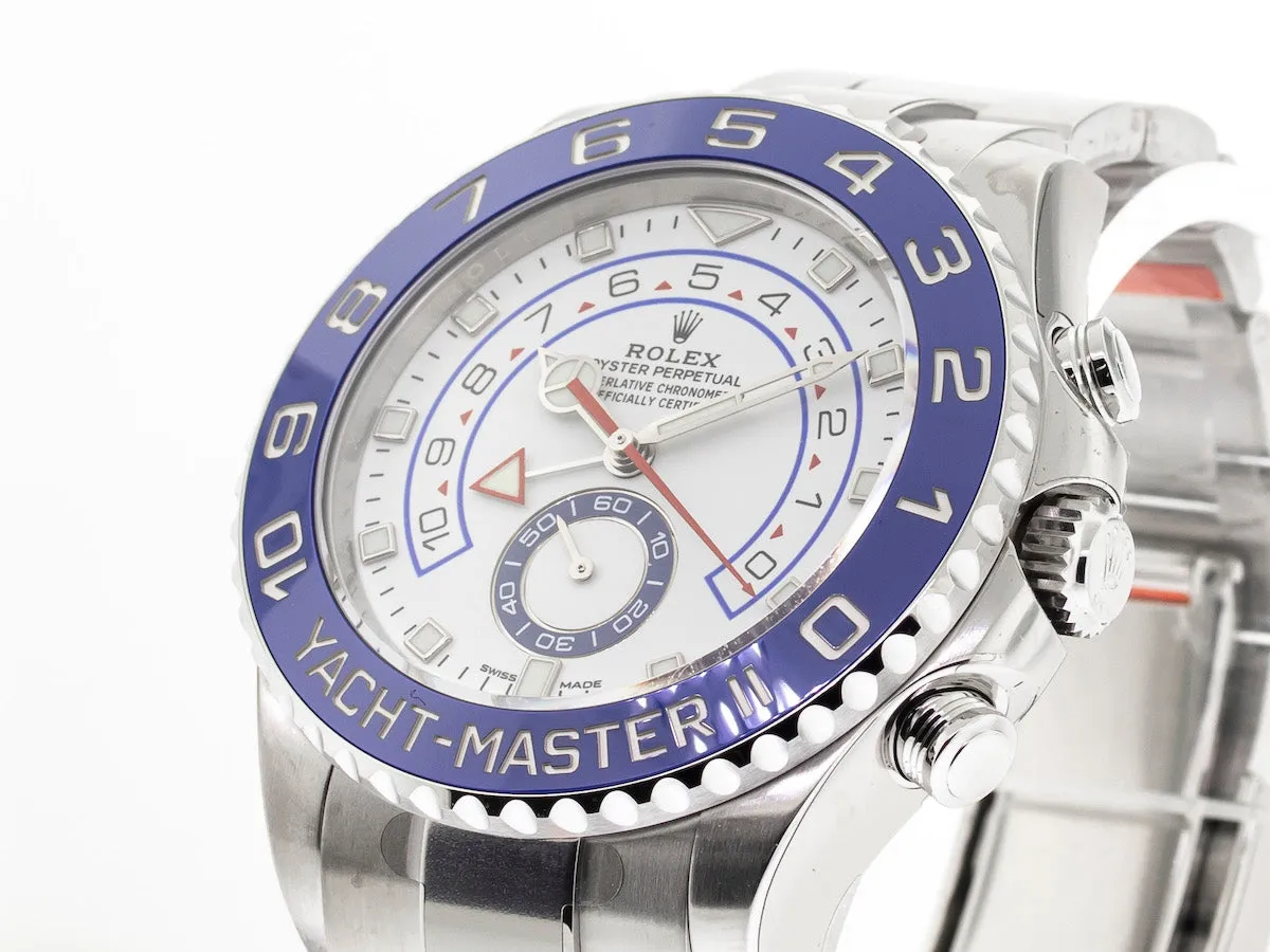 Rolex Yacht-Master II 44mm Stainless Steel Matte White Dial & Blue Bezel 116680