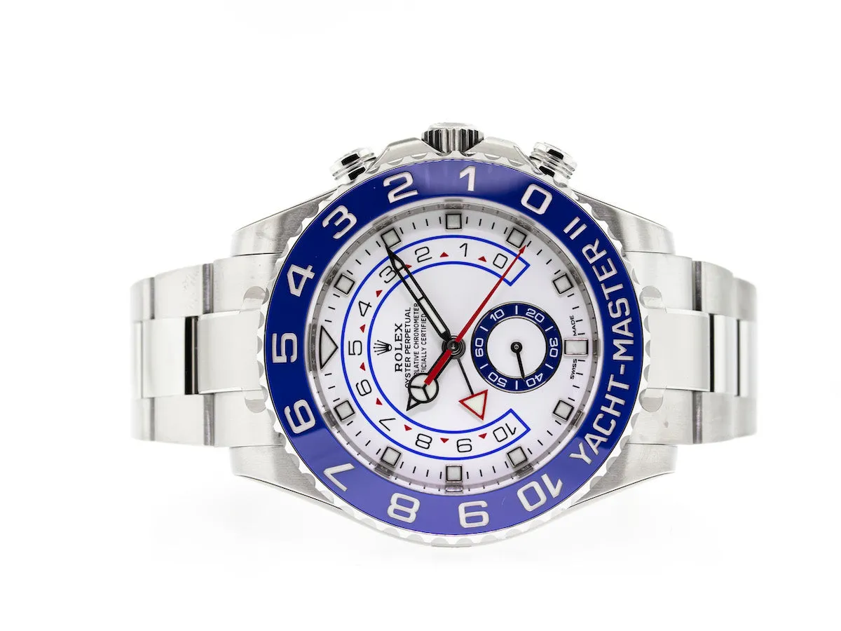 Rolex Yacht-Master II 44mm Stainless Steel Matte White Dial & Blue Bezel 116680