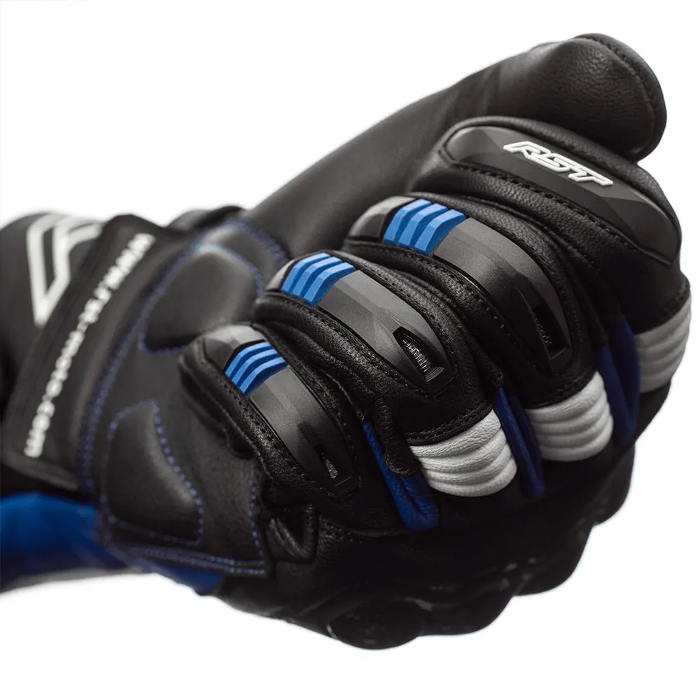 RST PILOT CE LEATHER GLOVE [BLACK/BLUE/WHITE]