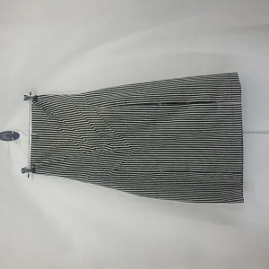 SACADA - Made in Brazil - Cotton Blend Black Cream Ticking Strapless Dress