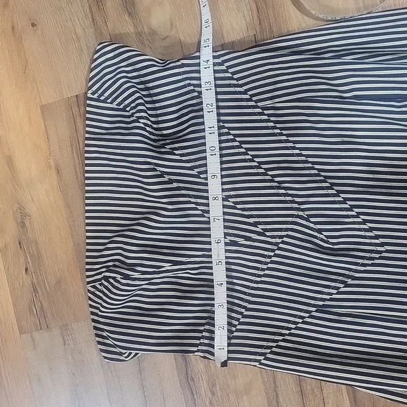 SACADA - Made in Brazil - Cotton Blend Black Cream Ticking Strapless Dress