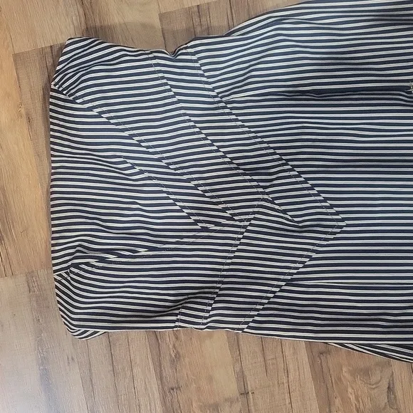 SACADA - Made in Brazil - Cotton Blend Black Cream Ticking Strapless Dress