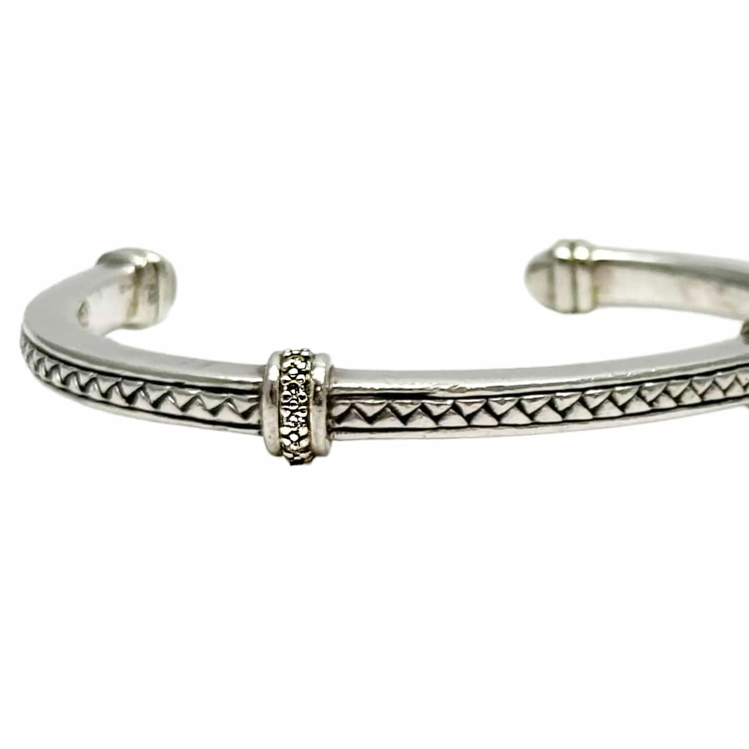 SCOTT KAY Sterling Silver Weave Cuff Bracelet with Diamond Accents