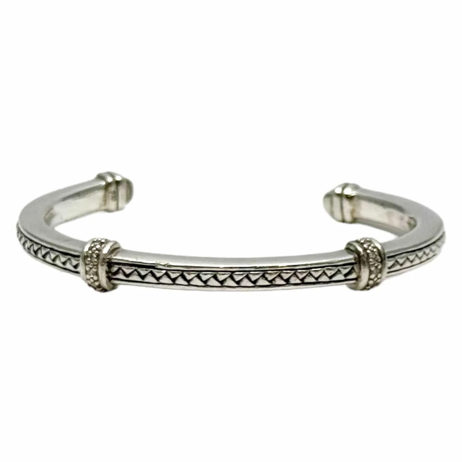 SCOTT KAY Sterling Silver Weave Cuff Bracelet with Diamond Accents