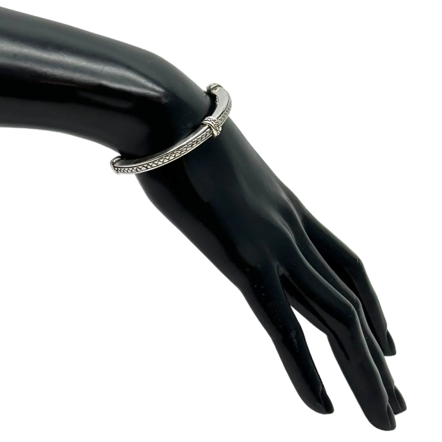 SCOTT KAY Sterling Silver Weave Cuff Bracelet with Diamond Accents