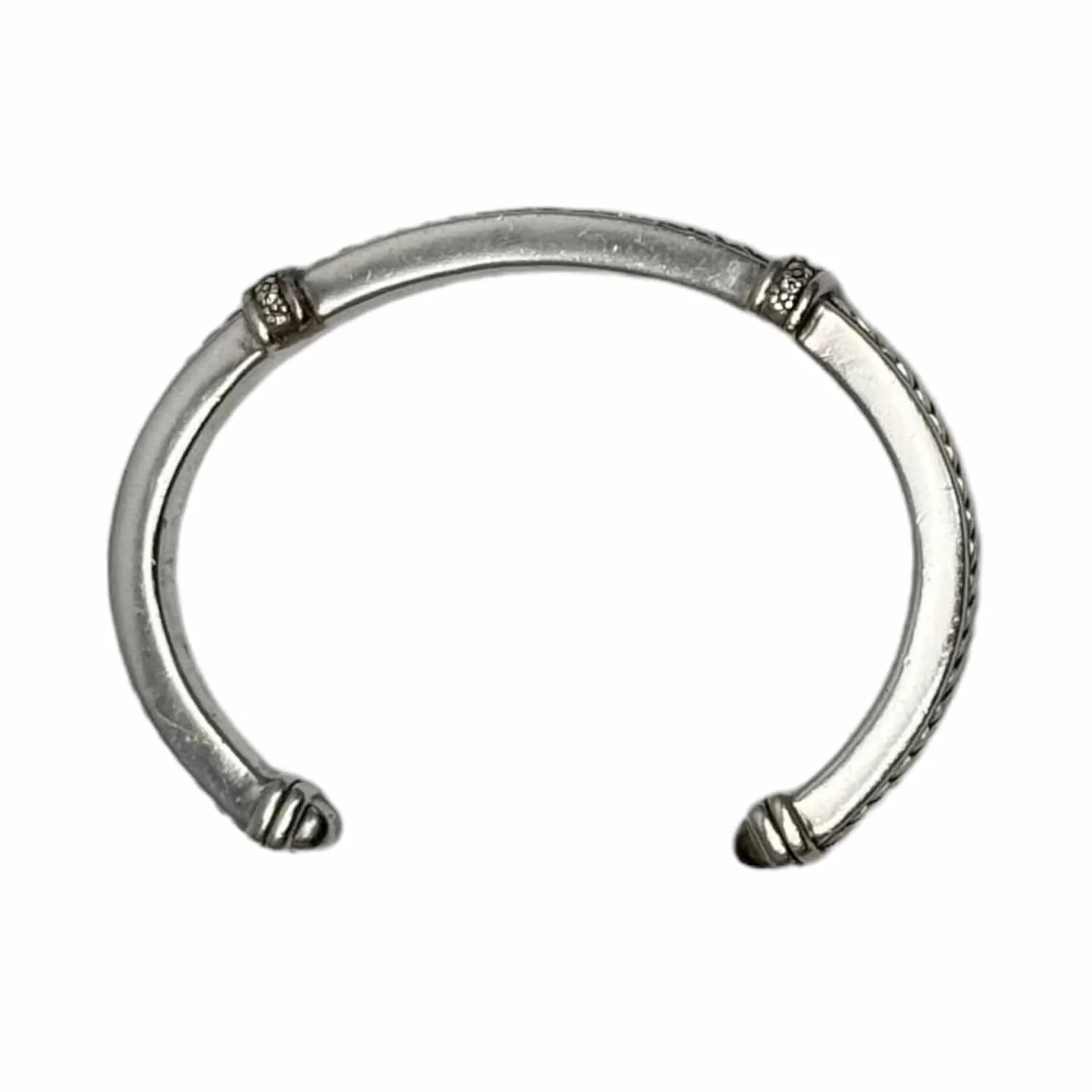 SCOTT KAY Sterling Silver Weave Cuff Bracelet with Diamond Accents