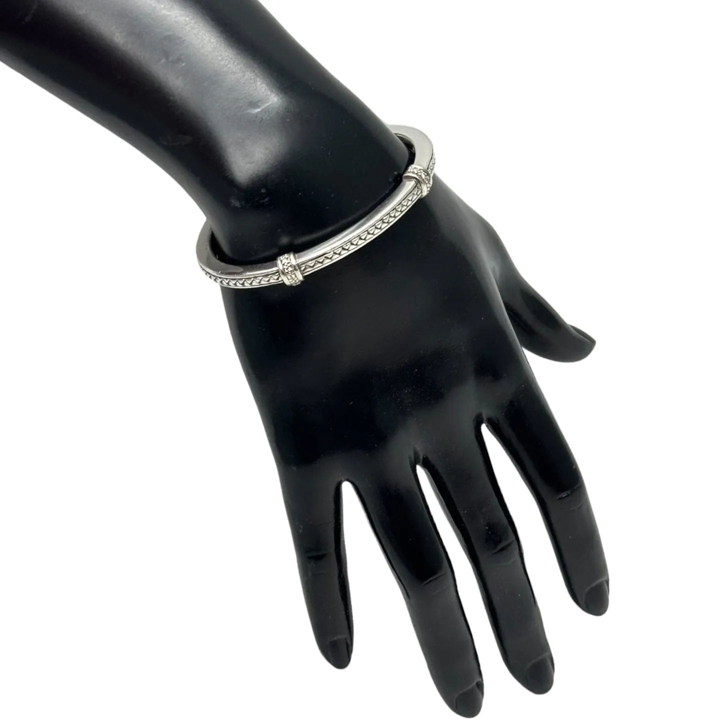 SCOTT KAY Sterling Silver Weave Cuff Bracelet with Diamond Accents