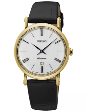 Seiko Premier Brown Leather Quartz Women's Watch SXB432