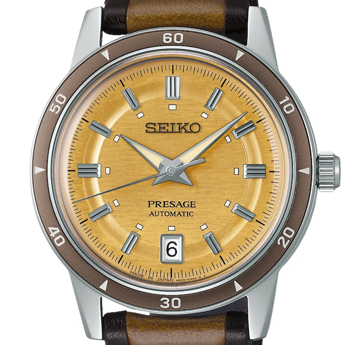 Seiko SRPL75J1 SRPL75 Presage Vintage Style 60's Yellow Dial