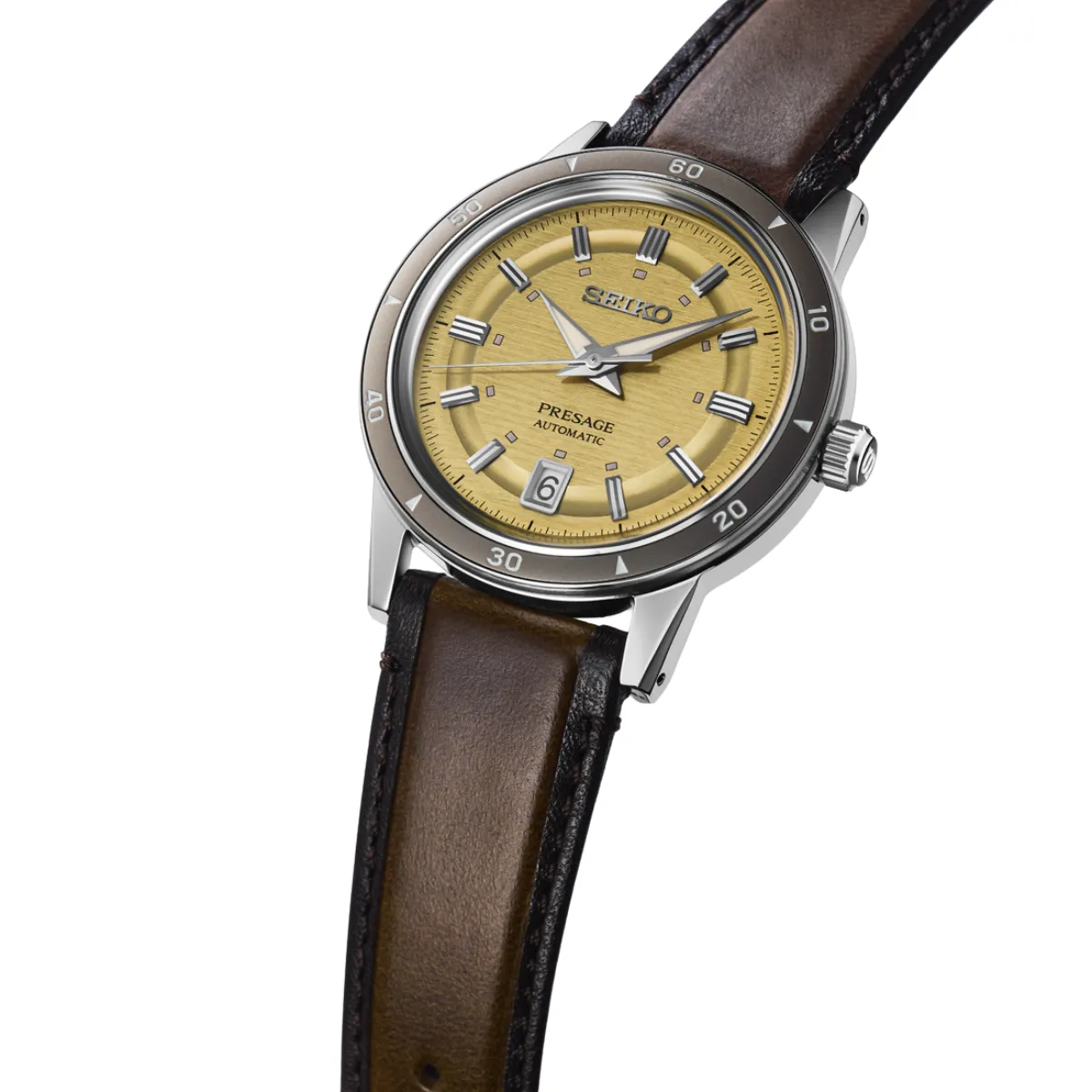 Seiko SRPL75J1 SRPL75 Presage Vintage Style 60's Yellow Dial