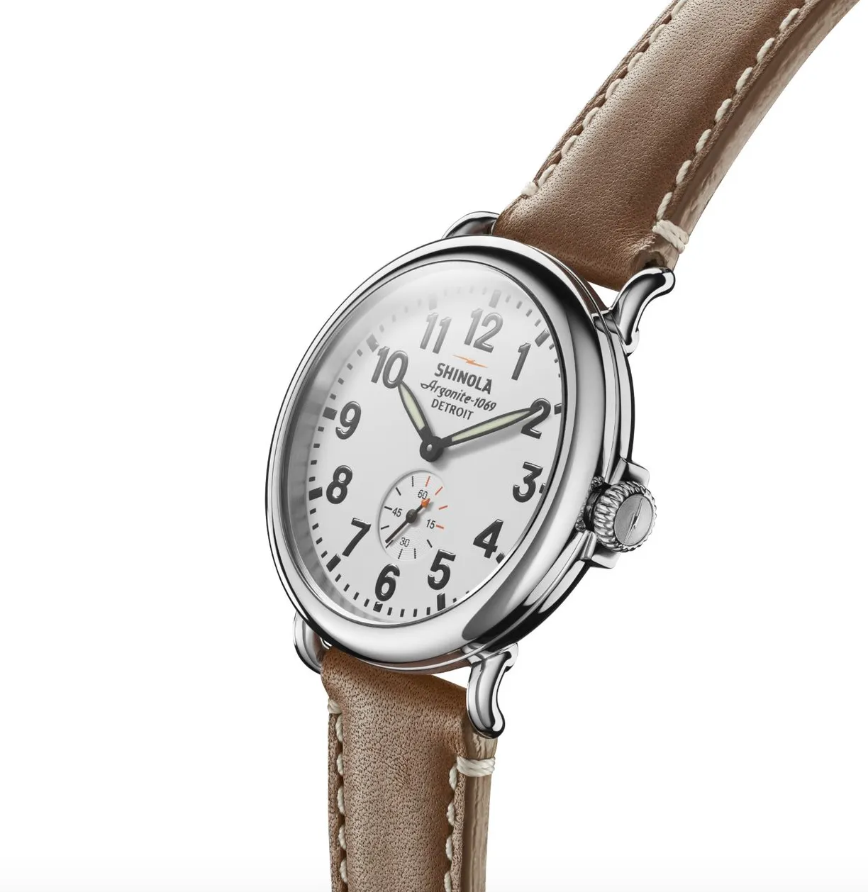 Shinola Runwell 41mm (White Dial Brown Strap)