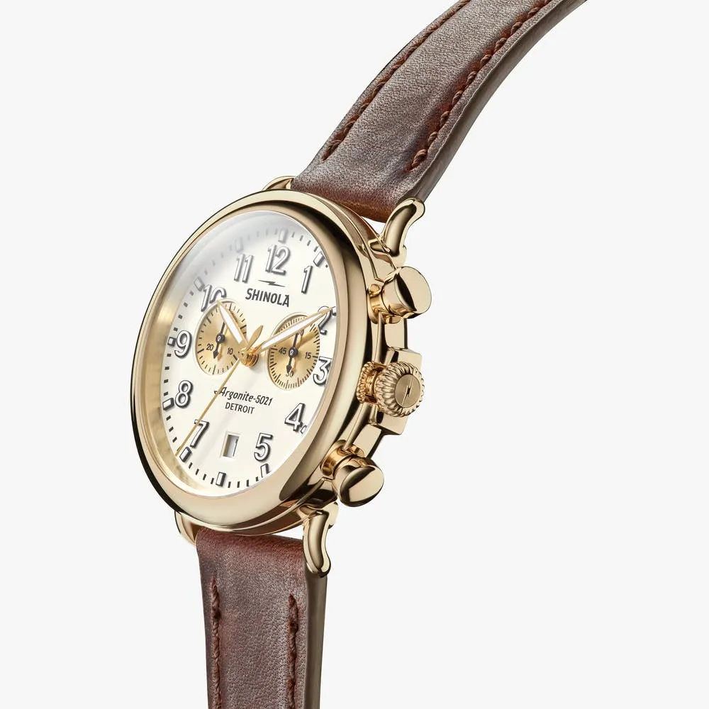 Shinola Runwell Chrono 41mm Watch Ivory Dial S0120141502