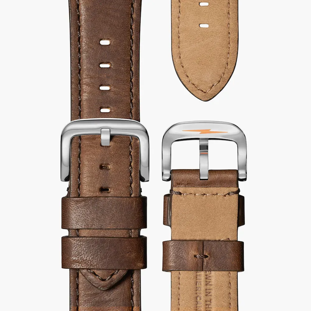 Shinola, The Runwell 2 Eye Chrono 47mm Slate Blue Dial British Tan Leather
