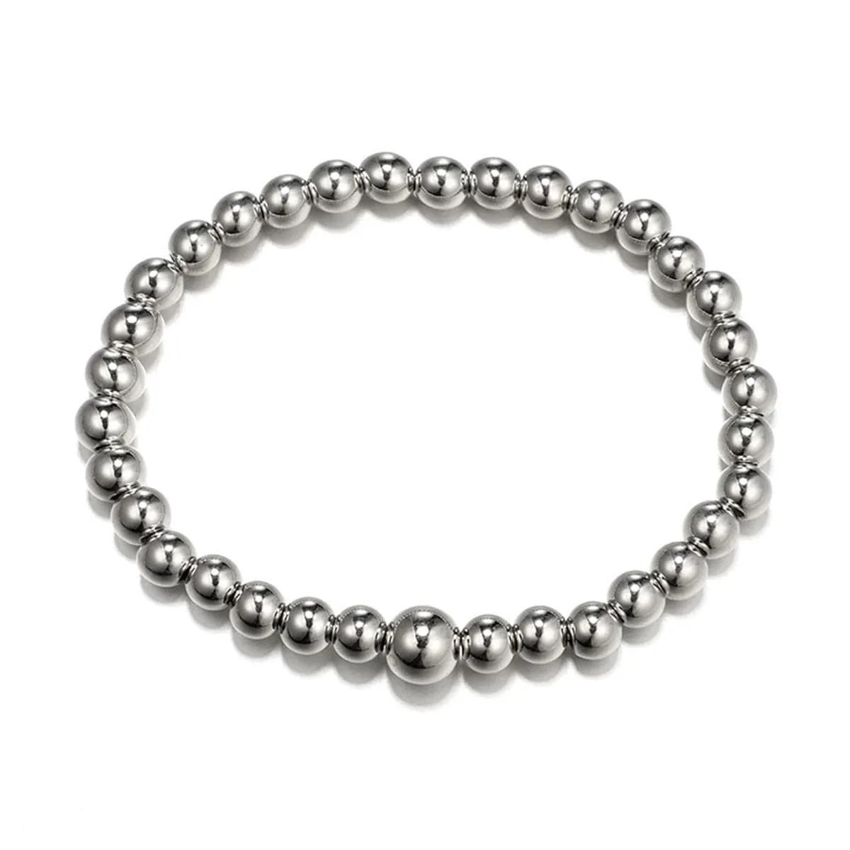 Silver-Plated Bead Shell Map Charm Bracelet Set