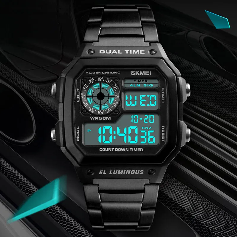 SKMEI Business Men Watches Waterproof Sport Watch Stainless Steel Digital Wristwatches