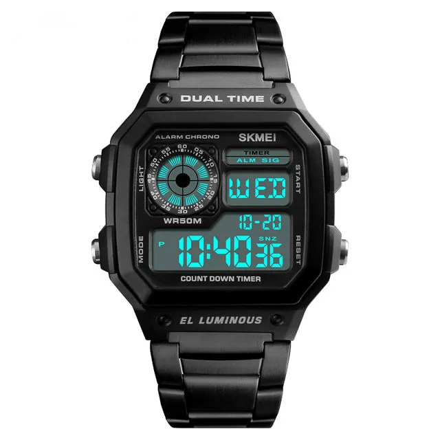 SKMEI Business Men Watches Waterproof Sport Watch Stainless Steel Digital Wristwatches