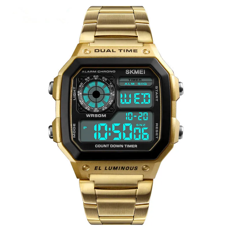 SKMEI Business Men Watches Waterproof Sport Watch Stainless Steel Digital Wristwatches