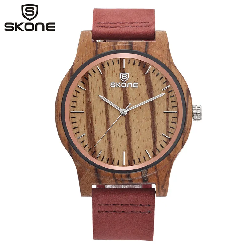 SKONE Original Wooden watch with Leather Band