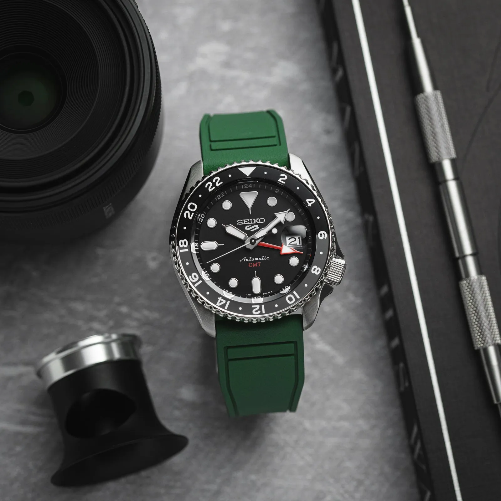 Skyward FKM Rubber Strap for IWC Portofino - Quick Release - Green (2411)