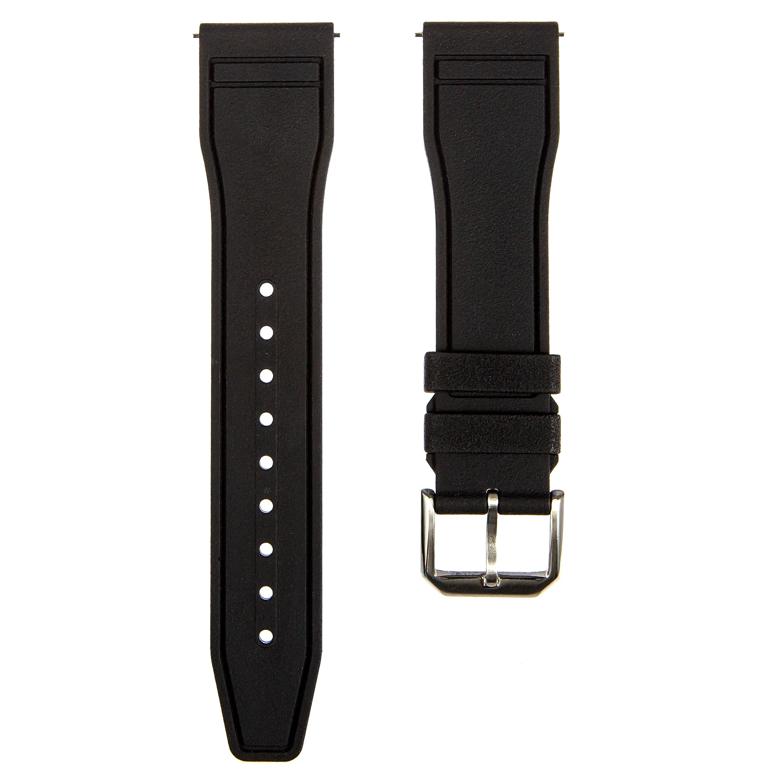 Skyward FKM Rubber Strap - Quick Release - Compatible for IWC Big Pilot - Black (2411)