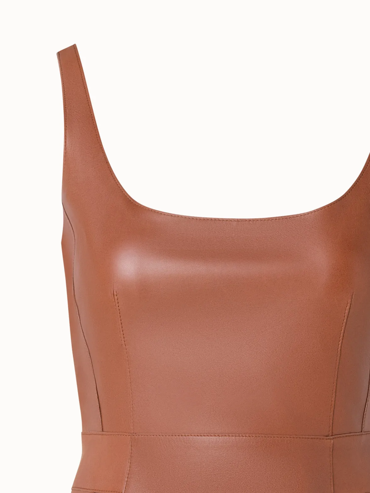 Sleeveless Leather Sheath Dress