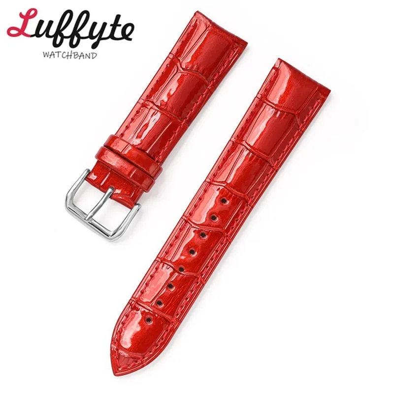 Slub Pattern Leather Watch Band
