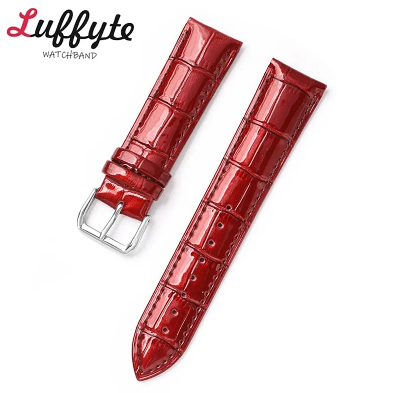 Slub Pattern Leather Watch Band