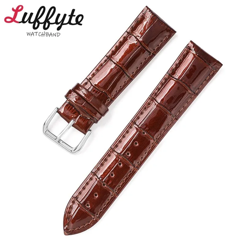 Slub Pattern Leather Watch Band