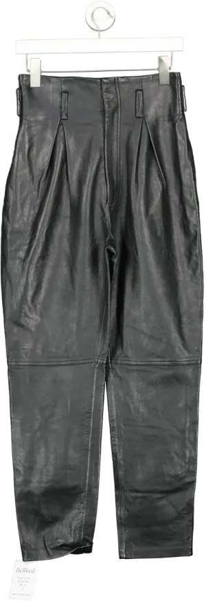 Song of Style Black Leather Trouser UK S