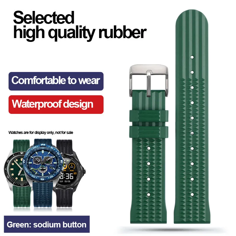 ★Special Offer★ High Quality Waffle Rubber Watch Band