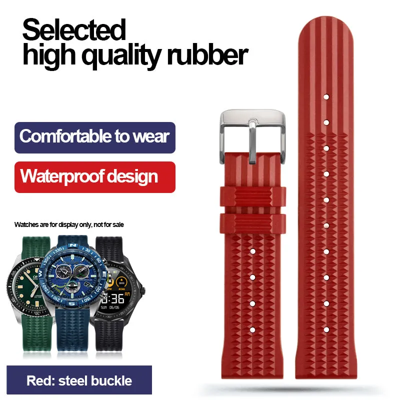 ★Special Offer★ High Quality Waffle Rubber Watch Band