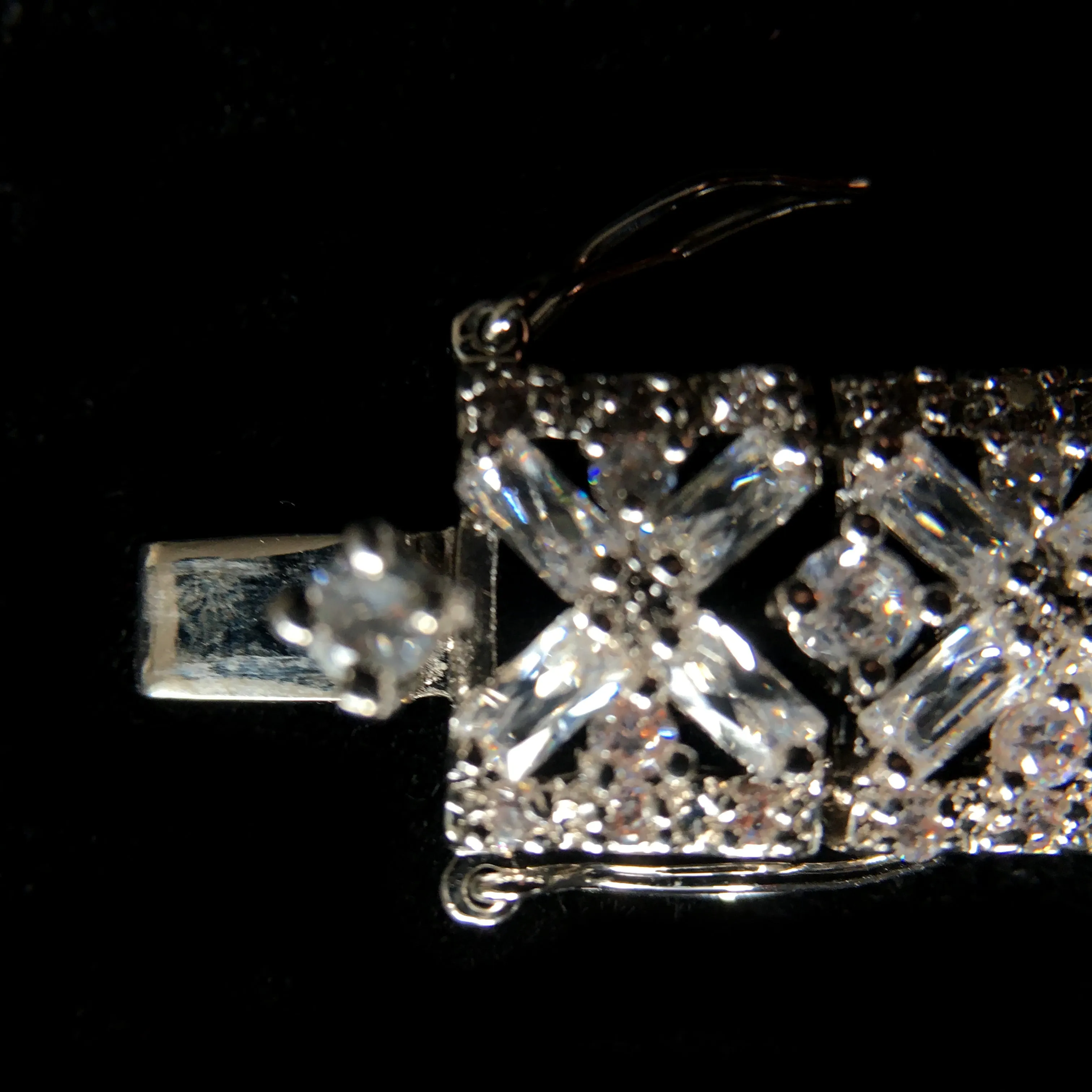Spectacular Rhodium Plated Baguette Cut CZ Bracelet