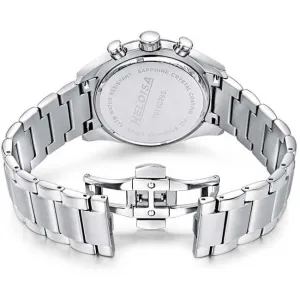 Stainless Steel with Black Dial Chronos Watch  For Men - Heloisa 76120295